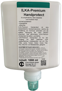 ILKA-Premium Handprotect Hautschutzcreme wasserfeste, parfümfreie Creme vom Emulsionstyp Wasser-in-Öl