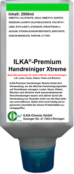 ILKA-Premium Handreiniger Xtreme ECO Spezialhandreiniger für stark haftende Verschmutzungen,z.B. Lacke, Harze, Kleber, Farbe und Bitumen