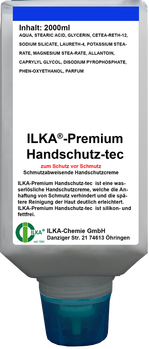 ILKA-Premium Handschutz-tec Schutz vor Schmutz, schmutzabweisende Handschutzcreme, verhindert Anhaftung von Schmutz