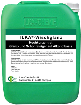 ILKA-Wischglanz   Hochkonzentrat Glanz- und Schonreiniger auf Alkoholbasis.